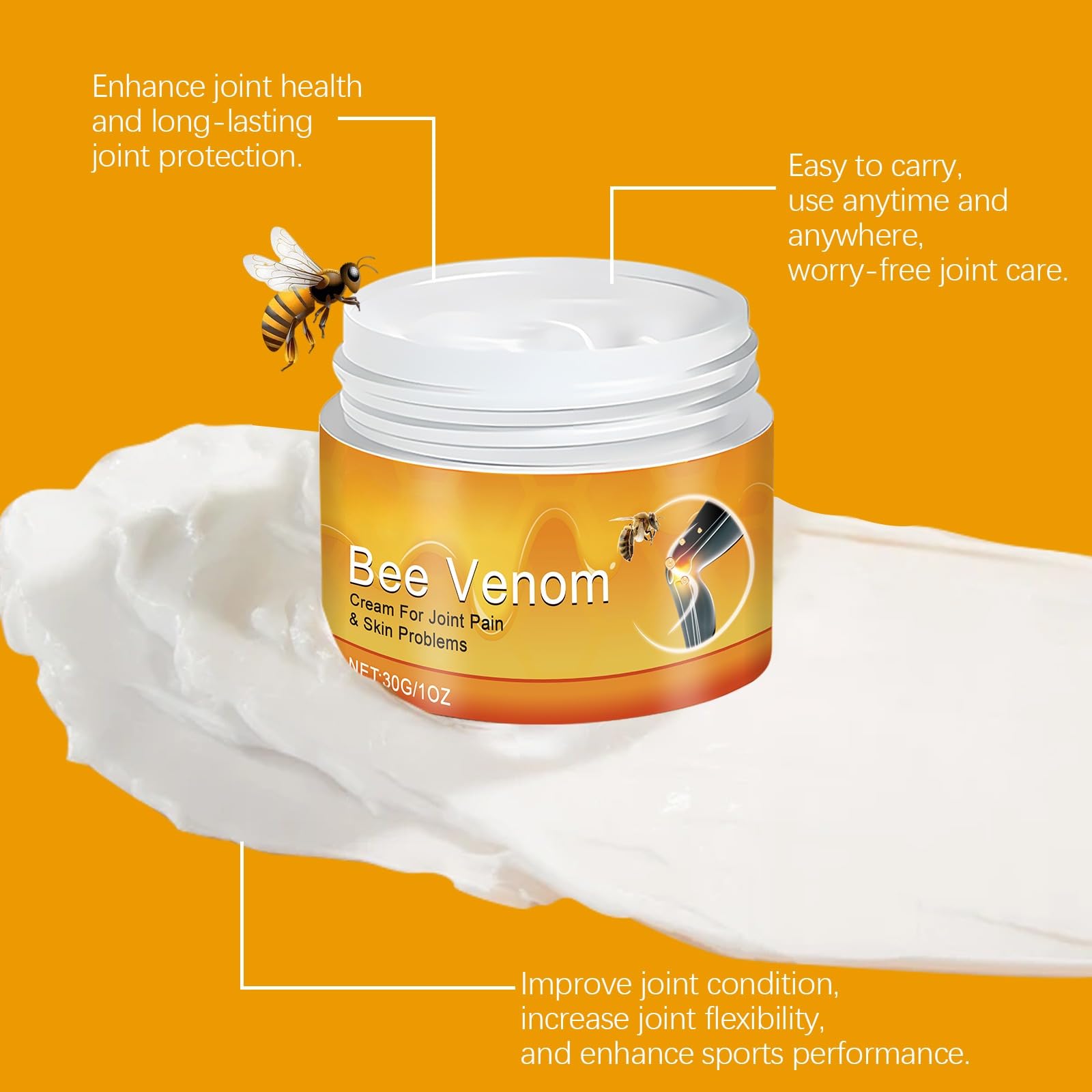 2 PCS Bee Venom Joint and Bone Cream, Bees Venoms Cream Relief Gel for Back, Knee, Hands, Neck, Feet Generic buy supplements canada