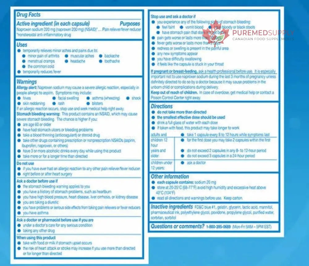 Aleve Liquid Gels Naproxen Sodium Capsules, 220 mg (NSAID) Pain Reliever/Fever Reducer Aleve buy supplements canada