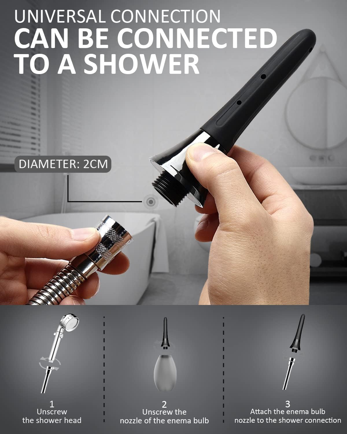 Onegreen Enema Douche Bulb Anti Back-Flow Portable Anal Douche Connected to Shower Hole Onegreen buy supplements canada
