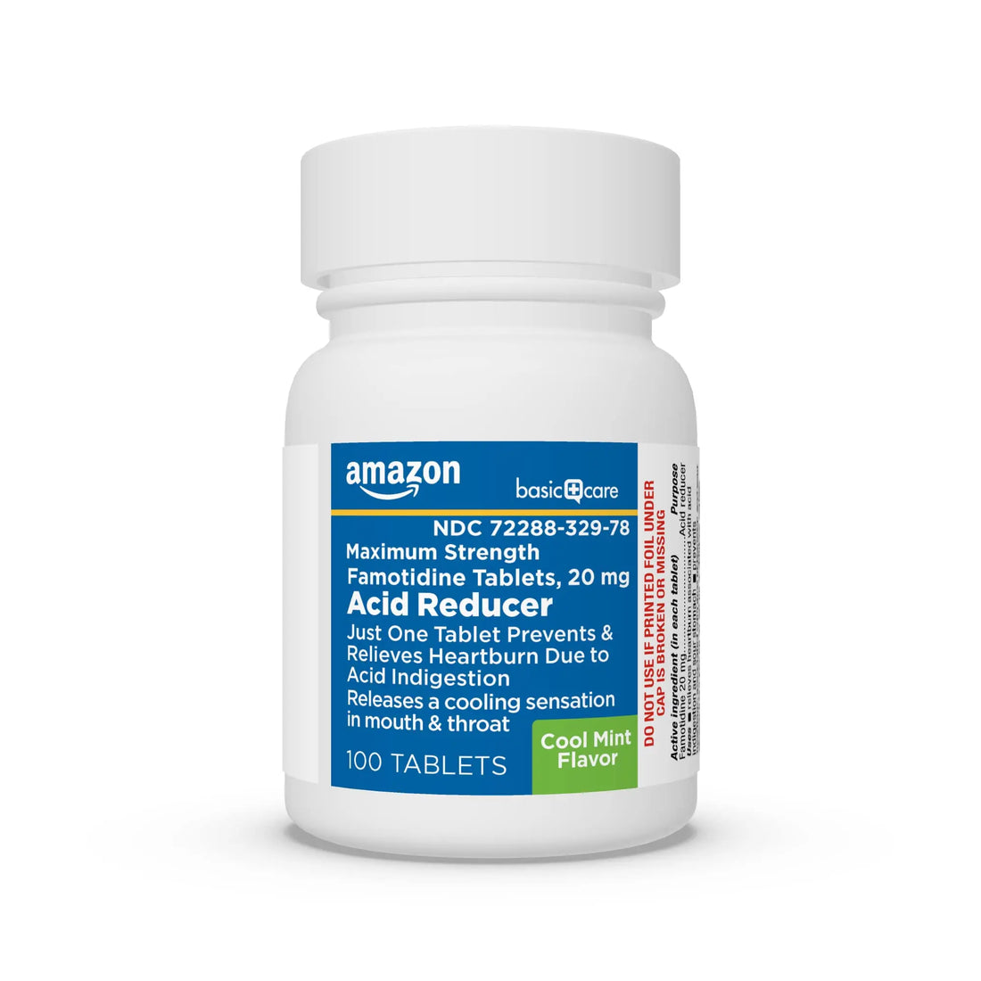 Amazon Basic Care Maximum Strength Famotidine 20mg Tablets, Acid Reducer, Prevents & Relieves Heartburn, Acid Indigestion, Cool Mint, 100 Count Amazon Basic Care buy supplements canada