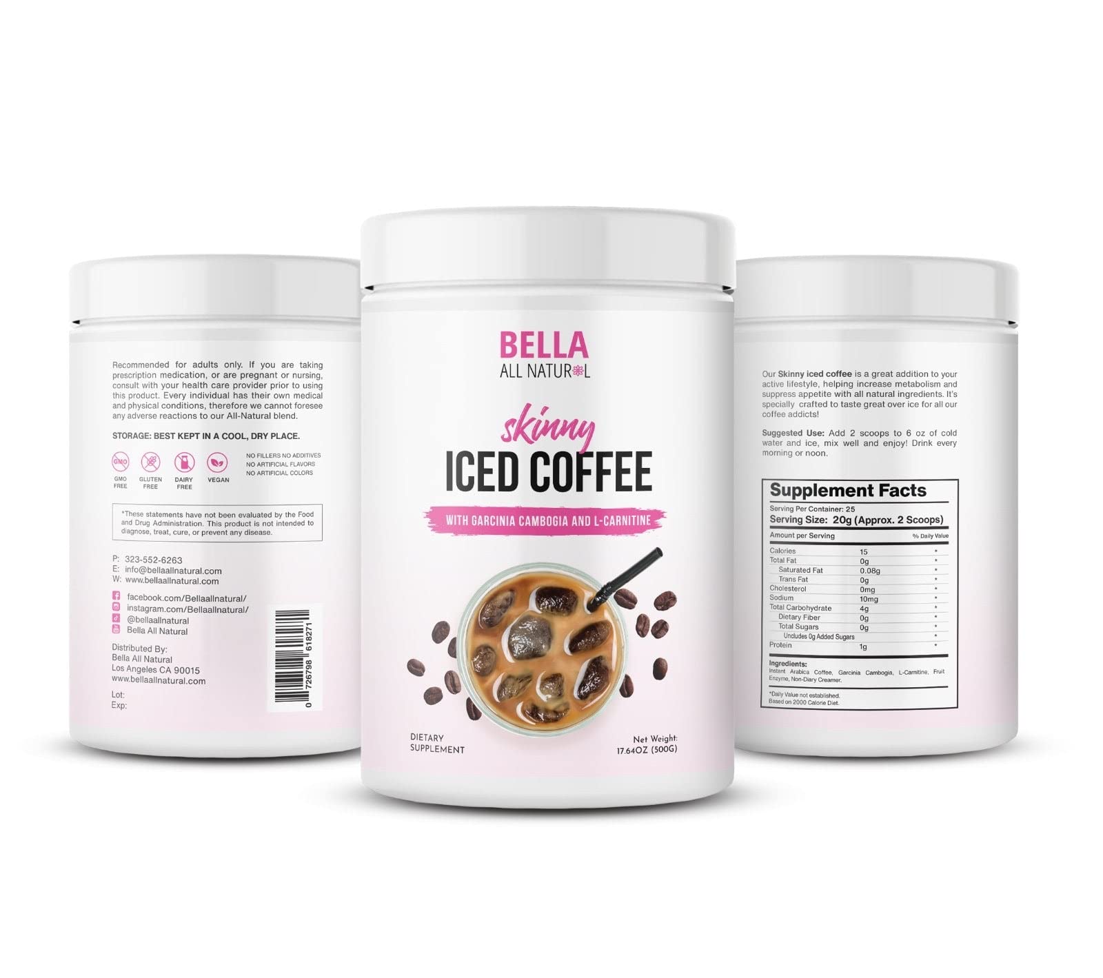 Bella All Natural Skinny Iced Coffee - Good Taste - 500 Grams Bella All Natural buy supplements canada