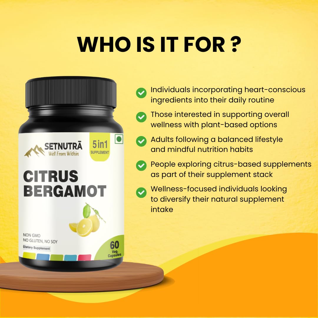 SETNUTRA Well From Within 5 in 1 Citrus Bergamot Supplement with Black Chokeberry Olive Leaf Niacin & Black Pepper | Heart Health Support Antioxidant Boost | Non GMO Gluten Free Capsules (60 Count) SETNUTRA Well From Within buy supplements canada