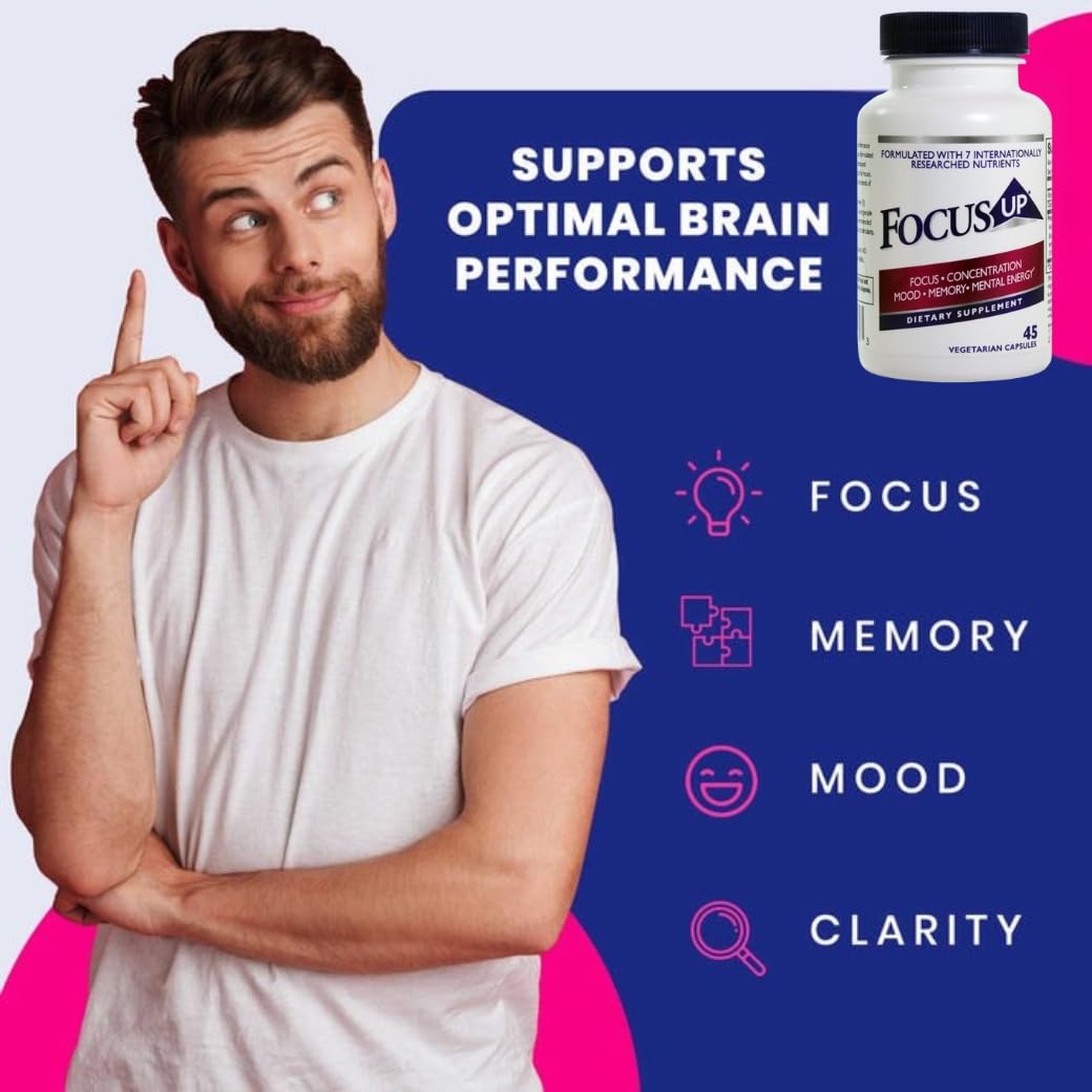 FocusUP Brain & Energy Support Supplement – Natural Nootropic Capsules with Acetyl L-Carnitine, Rhodiola, DMAE & Huperzine-A | Supports Focus, Memory, Mood & Mental Clarity | 45 Sugar-Free Capsules Xooma buy supplements canada