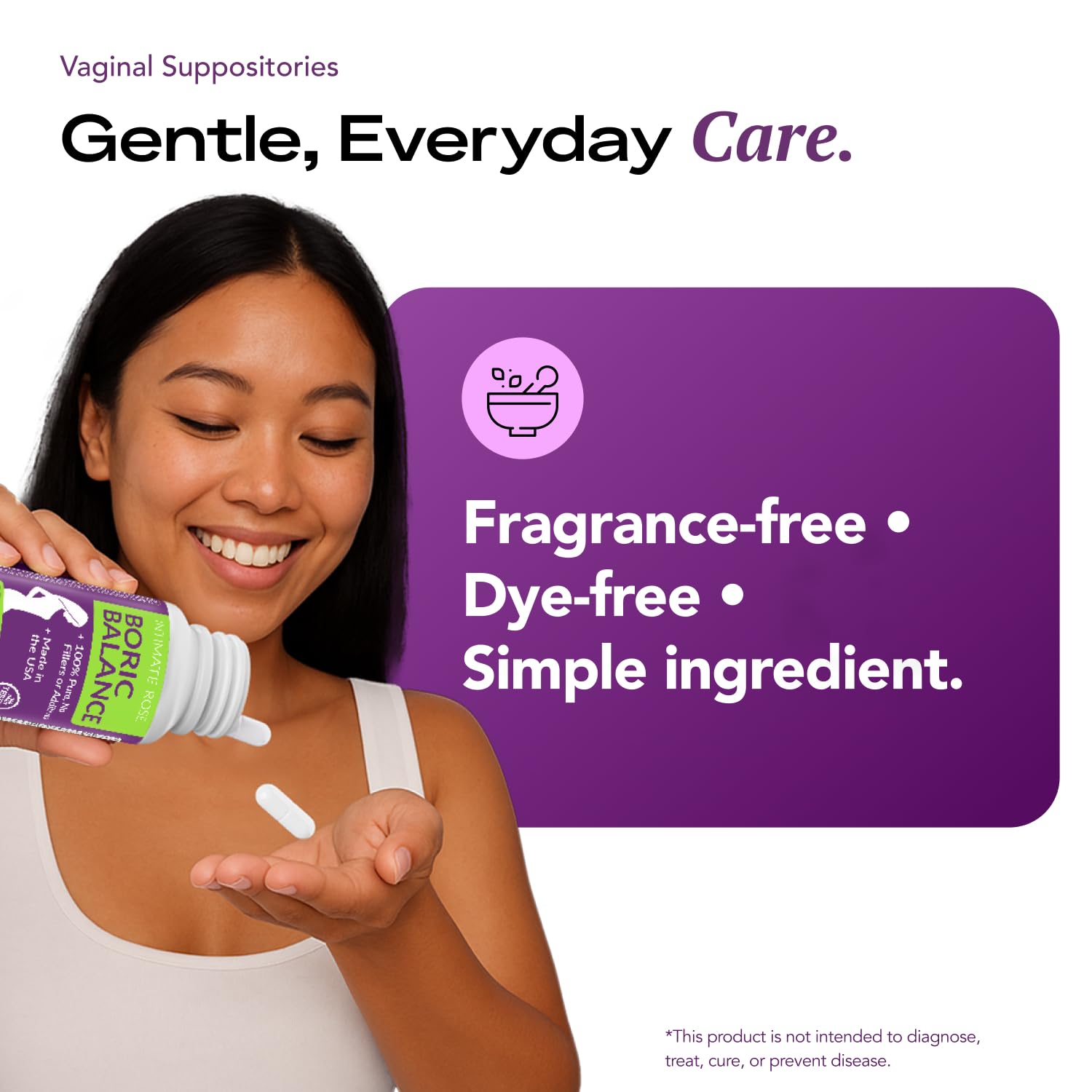 Intimate Rose Boric Acid Vaginal Suppositories, 30 Count for Feminine Deodorizing & Freshness - Vegan Capsules Intimate Rose buy supplements canada