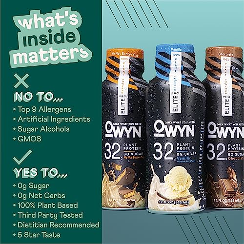 Pro Elite Vegan Plant-Based High Protein Keto Shake, No Nut Butter Cup, Zero Sugar OWYN Only What You Need buy supplements canada
