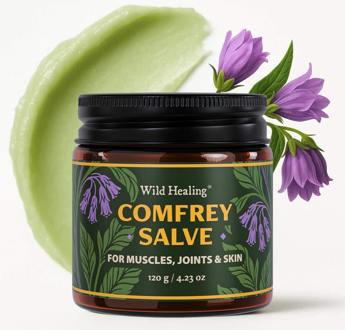 Wild Healing Comfrey Salve – Concentrated Herbal Balm with Arnica, Magnesium & MSM – Soothing Botanical Cream for Joints, Muscles & Dry Skin – 4.23 oz Wild Healing buy supplements canada