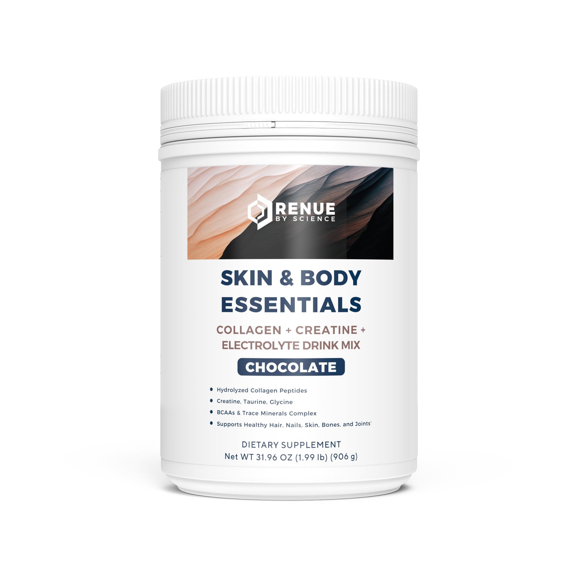 Renue By Science Skin & Body Essentials | Collagen Peptides Electrolytes Creatine & BCAA Powder | Collagen (12g) Creatine Monohydrate (4g) per Serving with Taurine & Glycine | Made in USA - Chocolate Renue By Science buy supplements canada