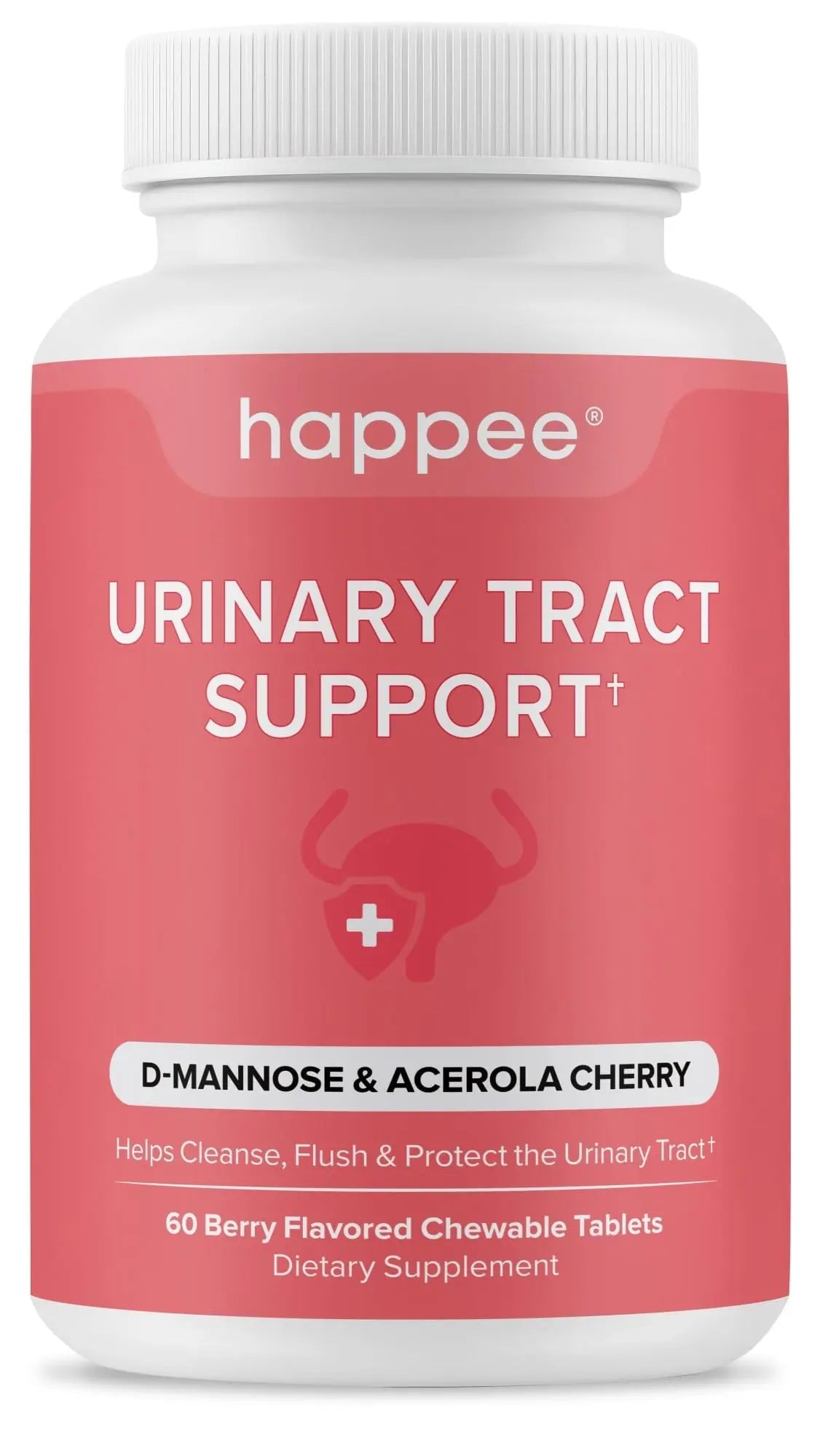 Happee Urinary Tract Health Supplement for Women & Men – Fast-Acting UTI Relief and Prevention, 500mg D-Mannose & Antioxidants, Supports Kidney and Bladder Health, Berry Flavor, 60 Chewables Happee buy supplements canada