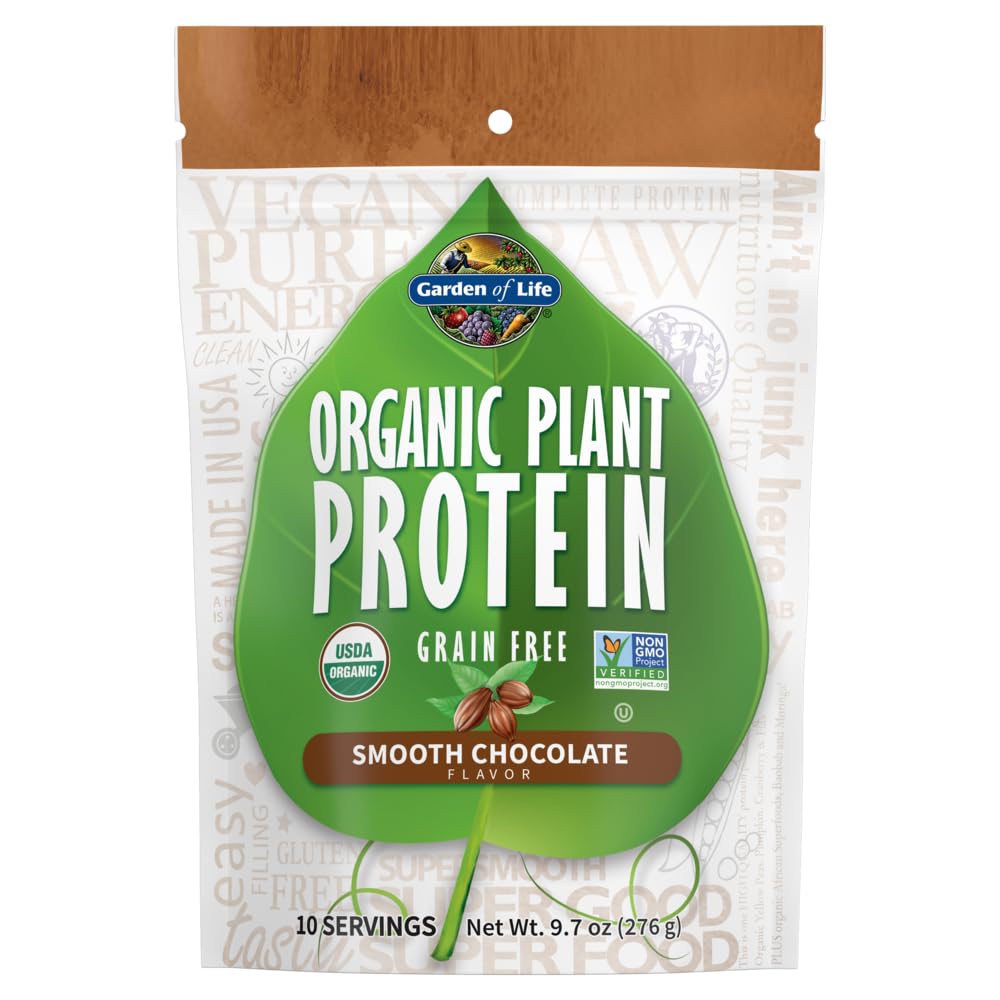 Garden of Life Organic Plant Protein Smooth Chocolate Powder, 10 Servings - Vegan, Grain Garden of Life buy supplements canada