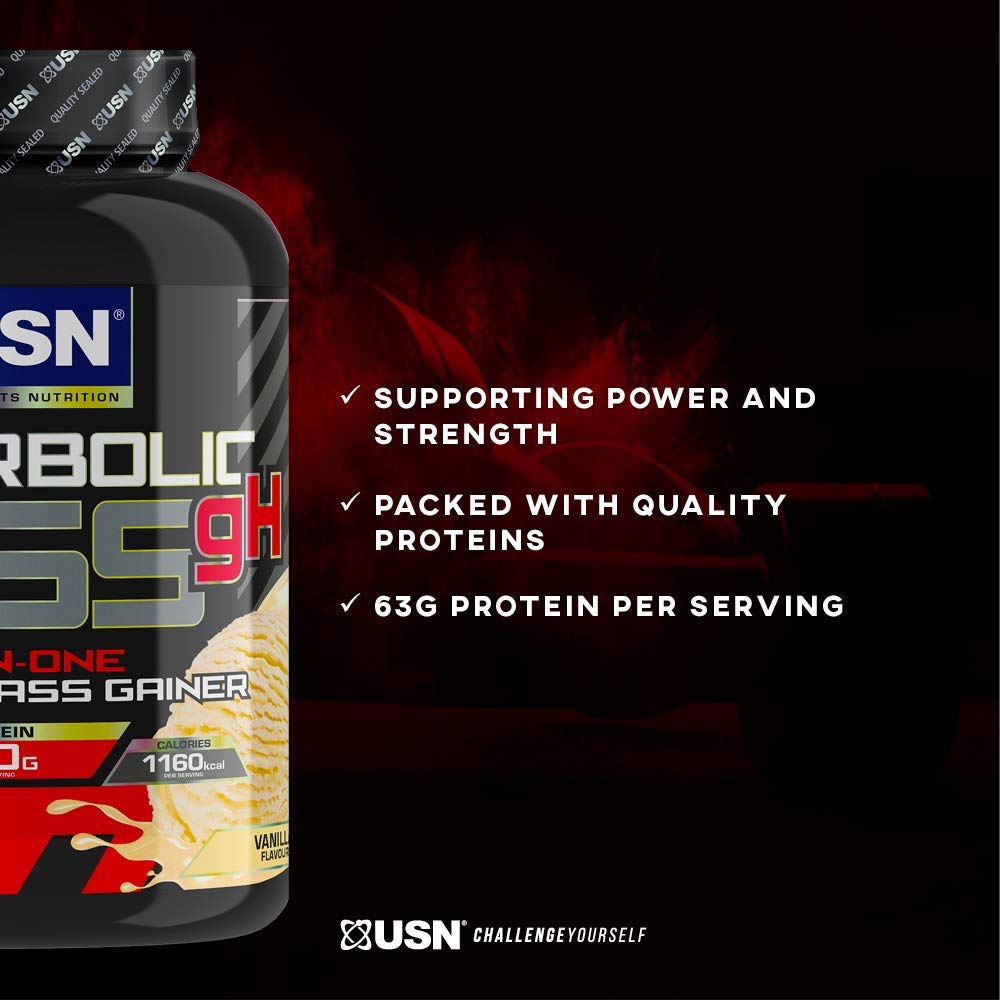 USN Hyperbolic Mass Strawberry 6kg: High Calorie Mass Gainer Protein Powder for Fast Muscle Mass USN buy supplements canada