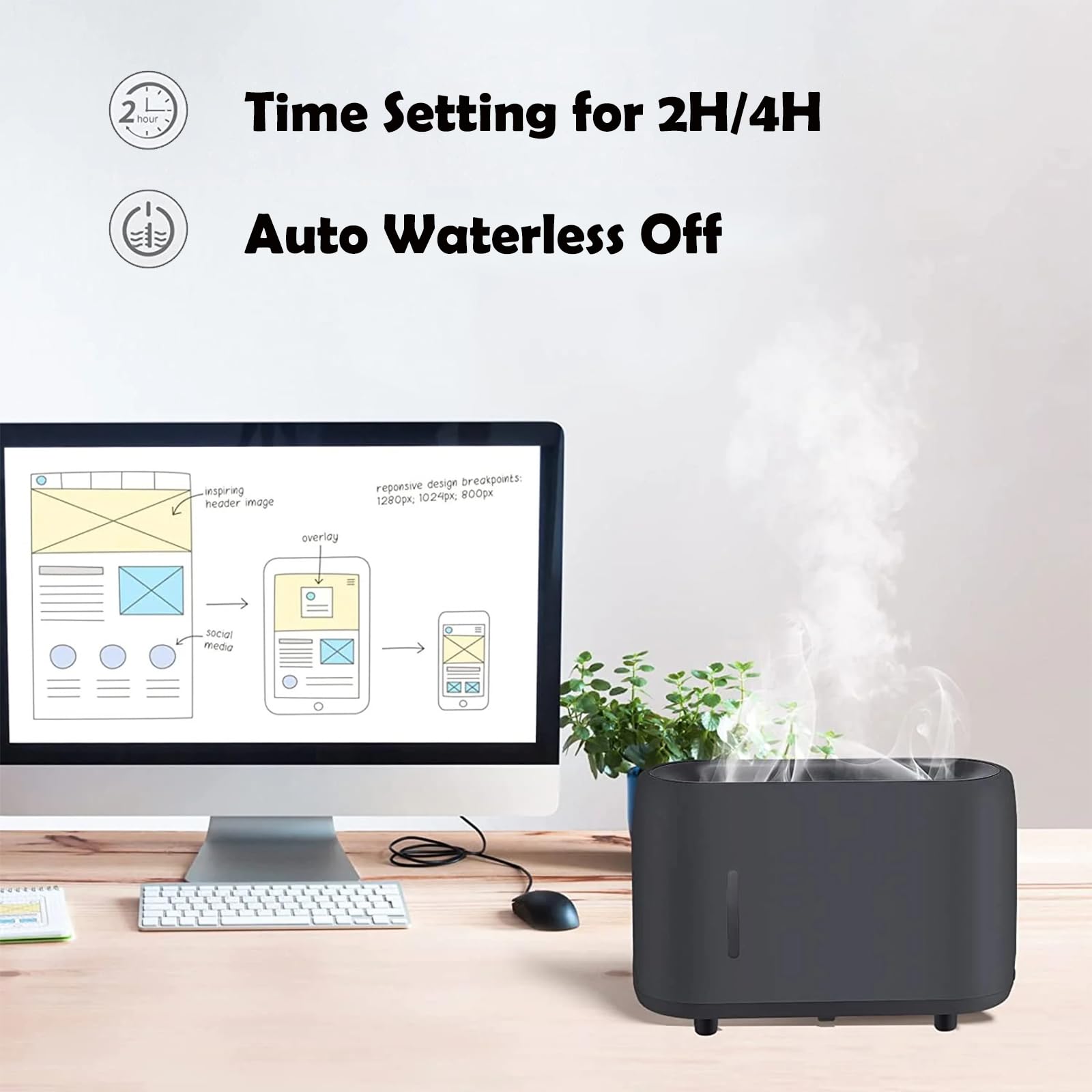 Flame Diffuser Humidifier 240ML for Essential Oils, Smart Timing with 7 Changeable Colors, Dual Mist AOSUMWITHU buy supplements canada