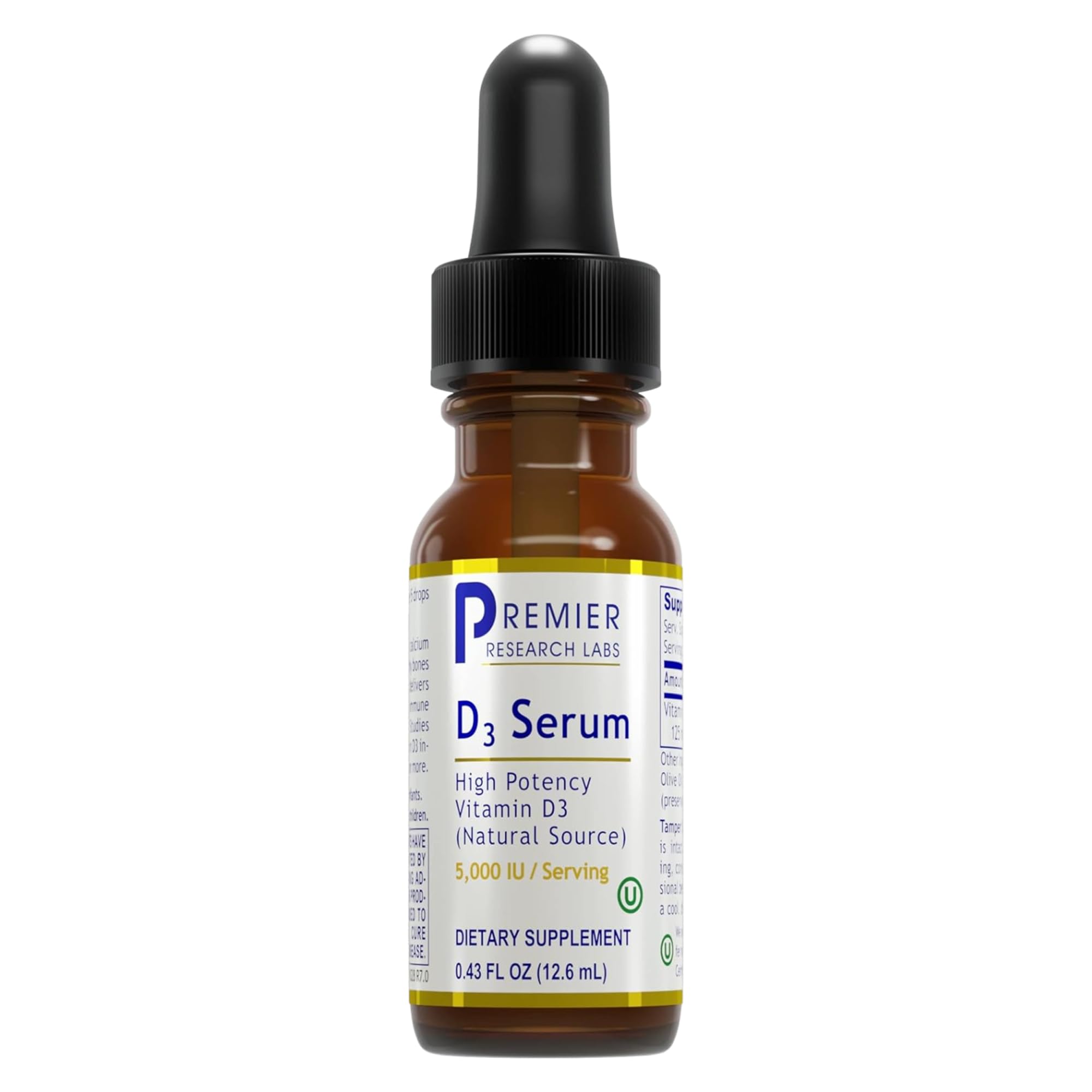 Premier Research Labs Vitamin D3 Serum - Liquid Vitamin D Oil Drops for Adults, Liquid Vitamin D3 5000 IU, Sublingual Vit D3 Liquid - 0.43 fl oz Premier Research Labs buy supplements canada