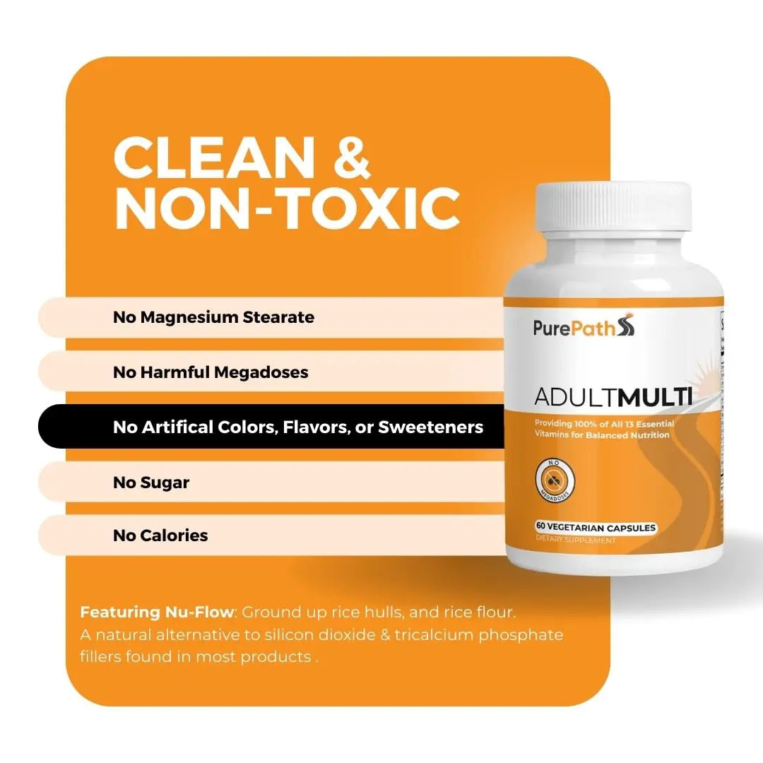 PurePath Non-Toxic Adult Multivitamin - 13 Vitamins - 100% RDA - No Harmful Megadoses - with B6 & B12 PurePath buy supplements canada