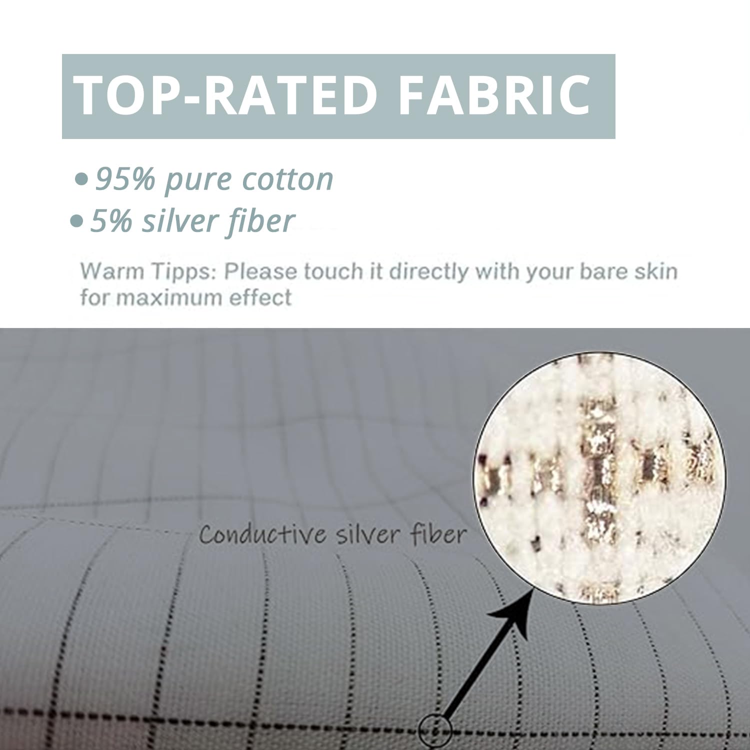 Grounding Pillowcase Silver Fiber Grounding Pillow Case 20 * 30in with Conductive Cord CHIAOCHUTTY buy supplements canada