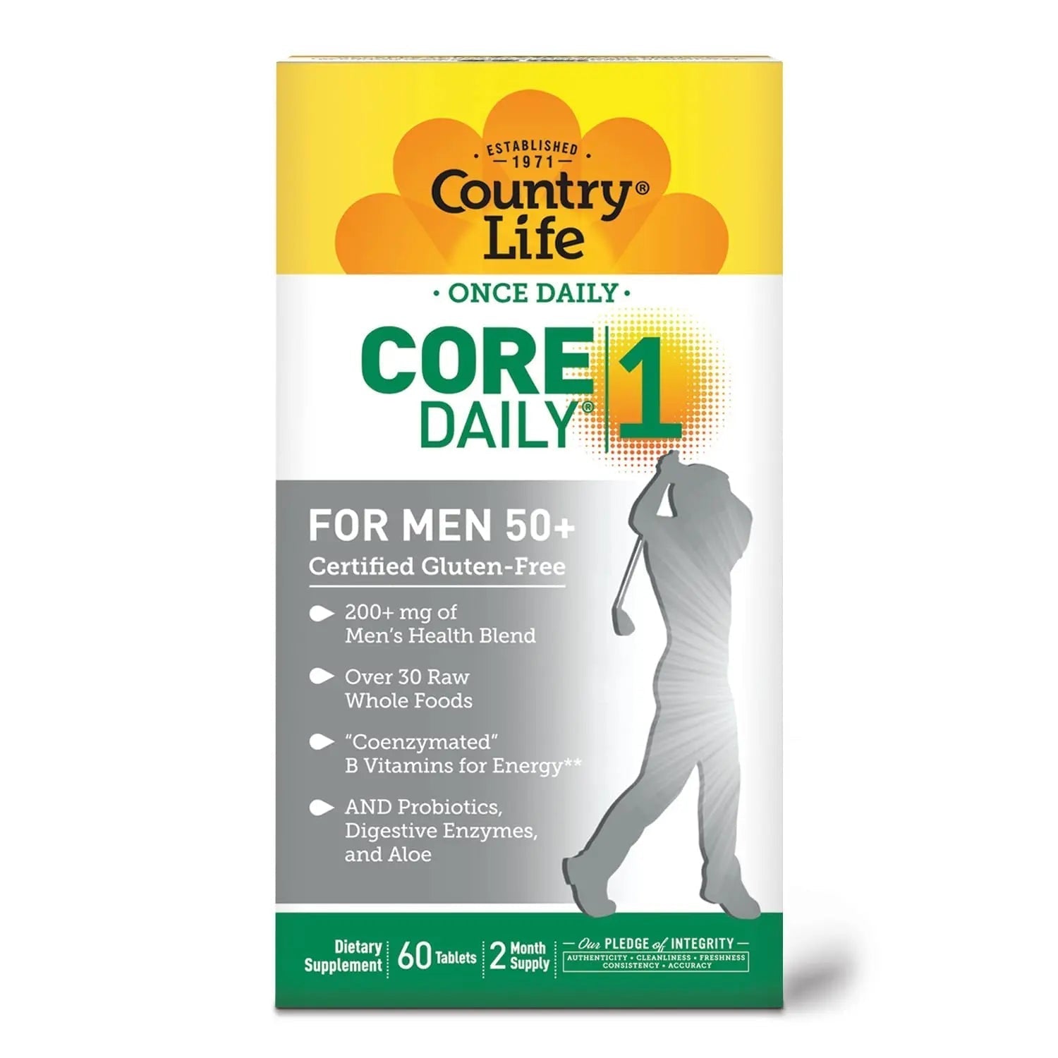Country Life CORE Daily-1 Multivitamin for Men 50+ - Gluten-Free, Energy Support with Coenzymated B Vitamins Country Life buy supplements canada