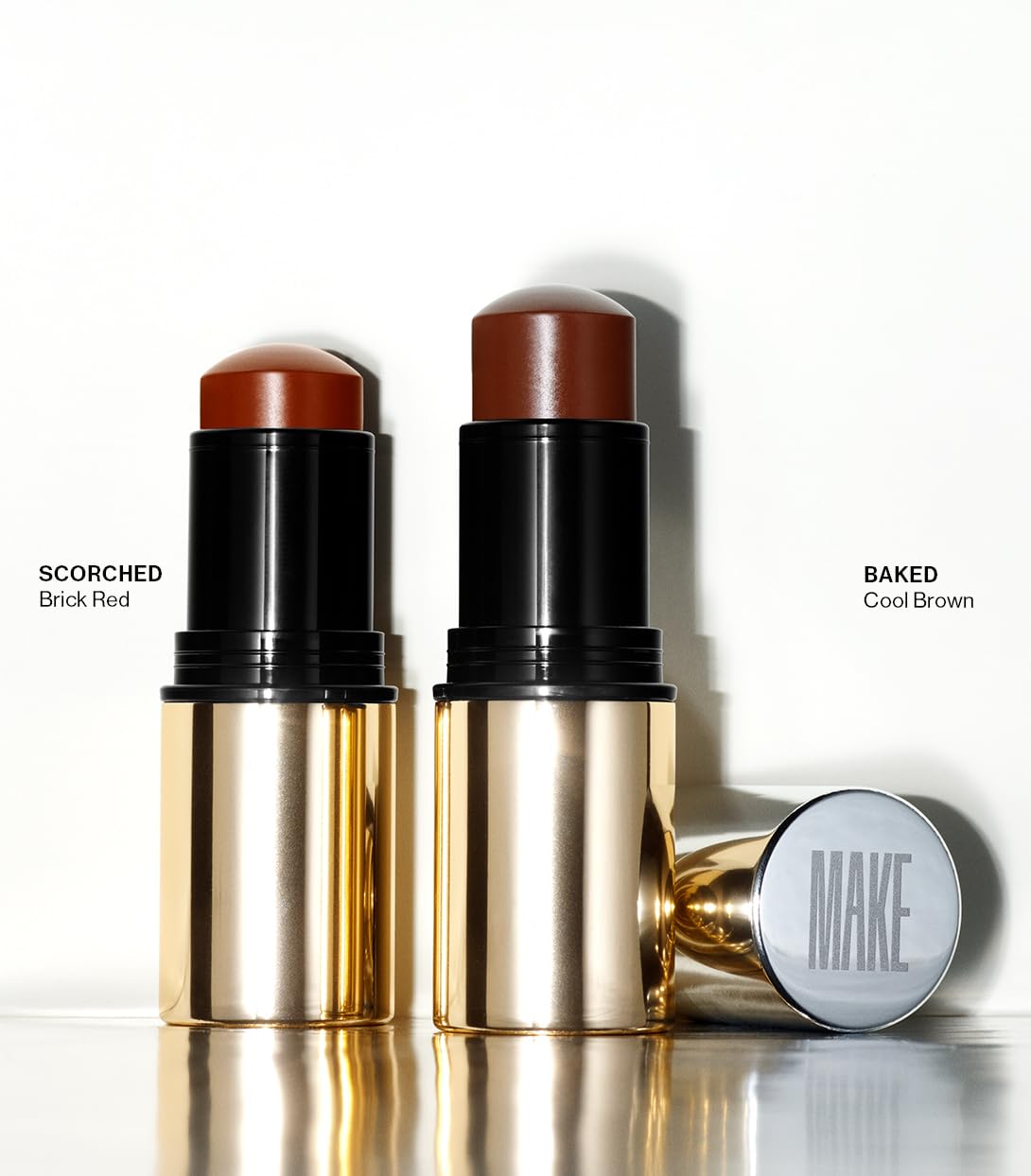 MAKE Beauty Heat Stroke Cream Blush Stick for Cheeks with Natural Hydrating Dewy Finish. Creamy Gel Blush Balm - Shade Baked, Deep Chocolate Brown Cheek Tint MAKE buy supplements canada