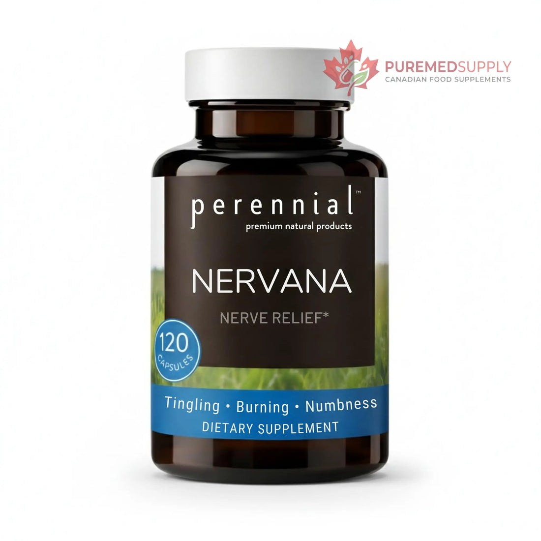 Perennial Nervana – Herbal Nerve Support for Tingling, Burning & Numbness Relief – Promotes Calm Focus & Stress Resilience – Non-Drowsy Mood Balance – 120ct* Perennial buy supplements canada