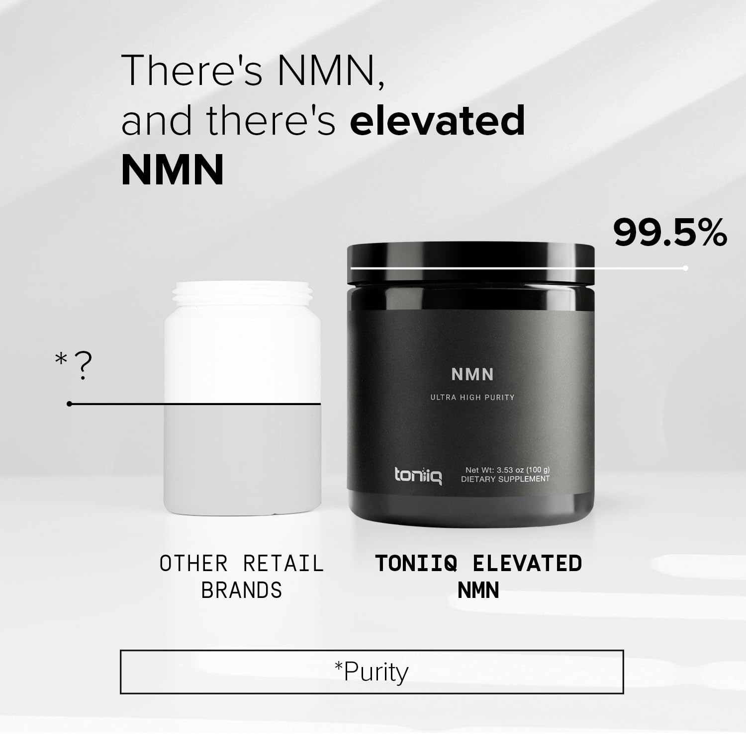 Toniiq Ultra High Purity NMN Powder - 100 Grams - 99.5% Highly Purified and Highly Bioavailable - Fully Stabilized Formula - Supports NAD+ Levels - Nicotinamide Mononucleotide Powder Supplement Toniiq buy supplements canada