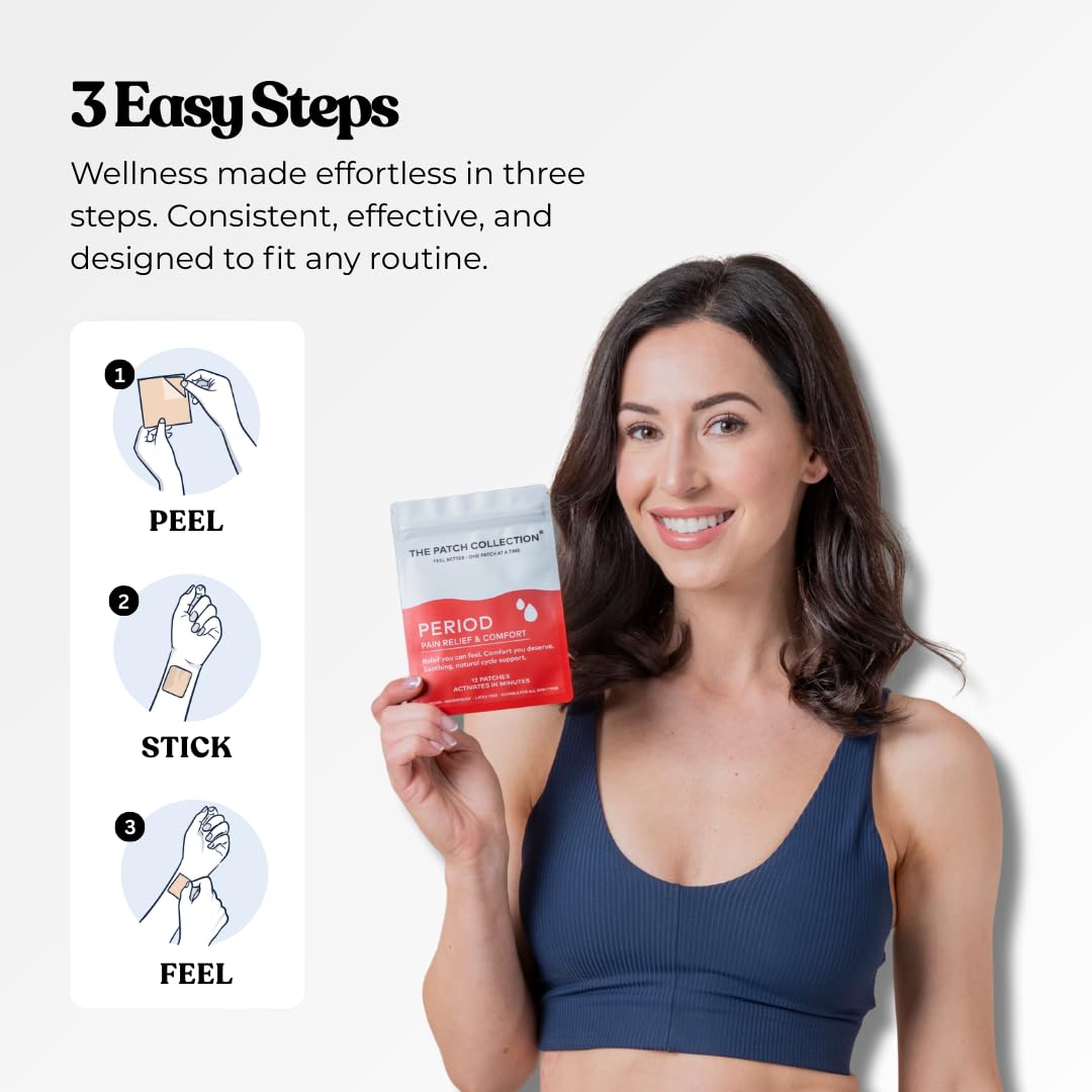 The Patch Collection® – Period Pain Relief Patch | Menthol, Turmeric, Valerian Root, Green Tea, Pomegranate Oil (Pack of 12) The Patch Collection buy supplements canada