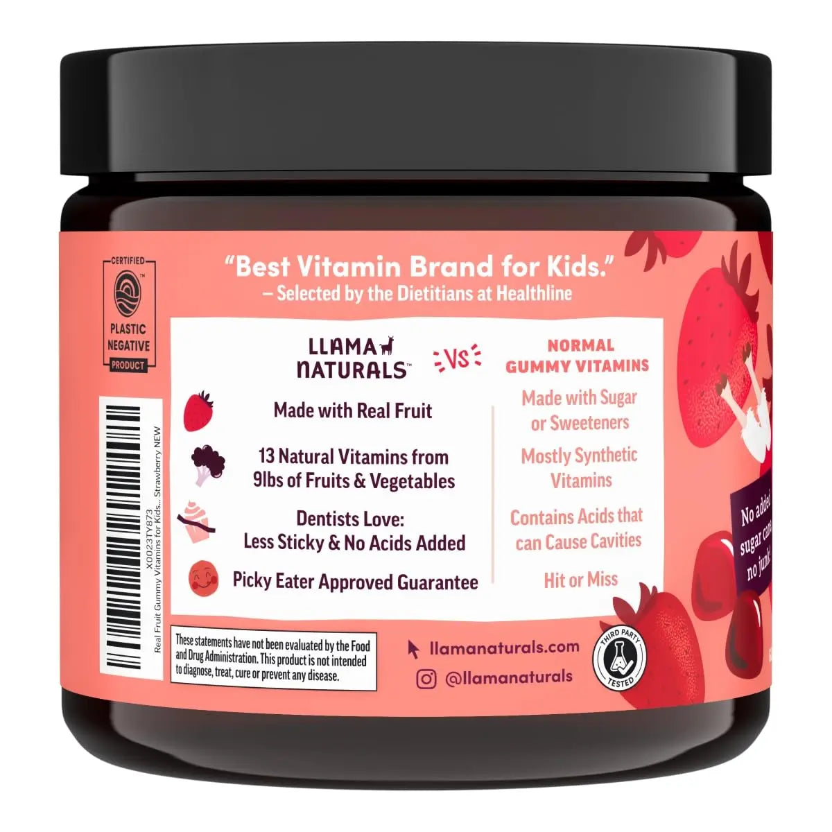 Llama Naturals Kids Multivitamin Gummies | Real Fruit, No Added Sugar Cane | Organic Vegan Toddler Whole Food Vitamins | Llama Naturals buy supplements canada