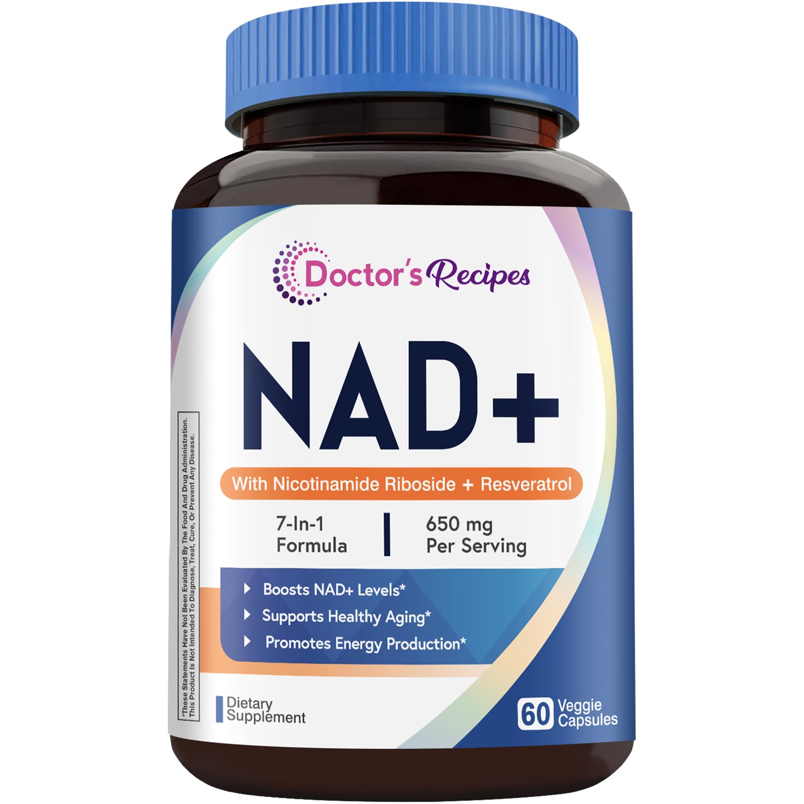 Doctor's Recipes NAD Supplement, Nicotinamide Riboside, Resveratrol, NMN Alternative for Anti-Aging, w/Magnesium Glycinate & L-Tryptophan, 650mg Per Serving, Energy & Mood Boost, 60 Vegan Capsules Doctor's Recipes buy supplements canada