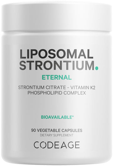 Codeage Liposomal Strontium Supplement - Strontium Citrate, Vitamin K2 MK-7, Liposomal Delivery, Non-GMO, Gluten-Free - 90 Capsules Codeage buy supplements canada