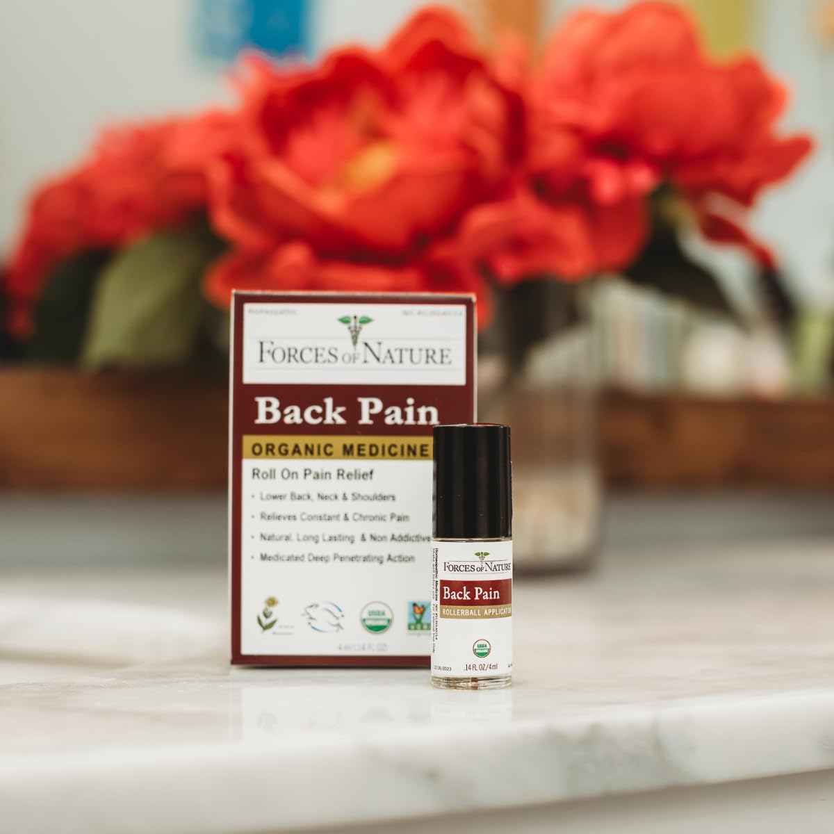 Forces of Nature Natural, Organic Back Pain Relief, w/Arnica & St John's Wort, Fast Acting Anti-Inflammatory Topical Muscle Soother for Lower Back, Sciatica, Neck, Non-GMO, Cruelty-Free, 0.14 Fl Oz Forces of Nature buy supplements canada
