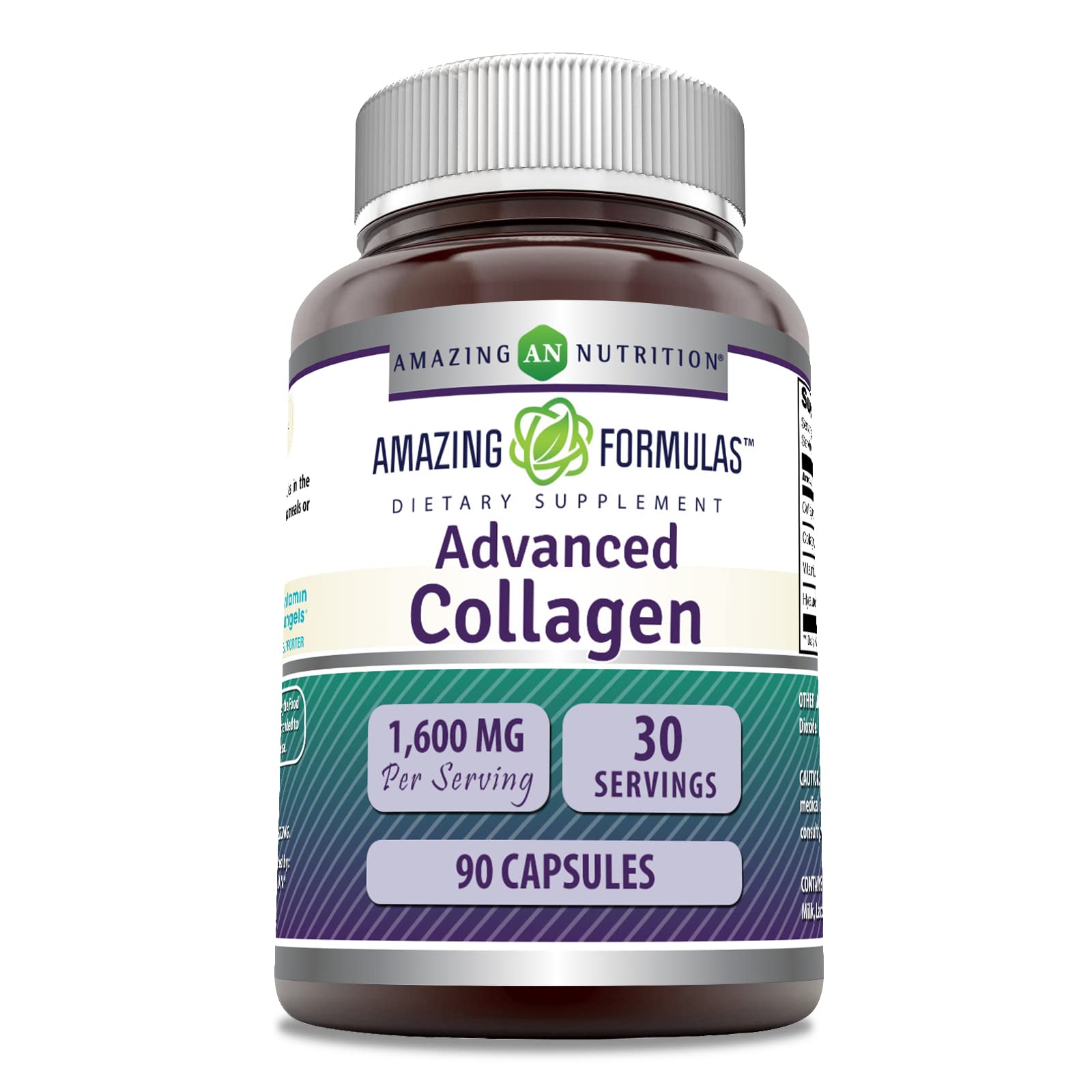 Amazing Formulas Advanced Collagen Supplement | Collagen Type I, II & III with Vitamin C & Hyaluronic | 1600 Mg Per Serving | 90 Capsules | Non-GMO | Gluten-Free | Made in USA Amazing Nutrition buy supplements canada