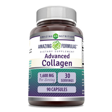 Amazing Formulas Advanced Collagen Supplement | Collagen Type I, II & III with Vitamin C & Hyaluronic | 1600 Mg Per Serving | 90 Capsules | Non-GMO | Gluten-Free | Made in USA Amazing Nutrition buy supplements canada