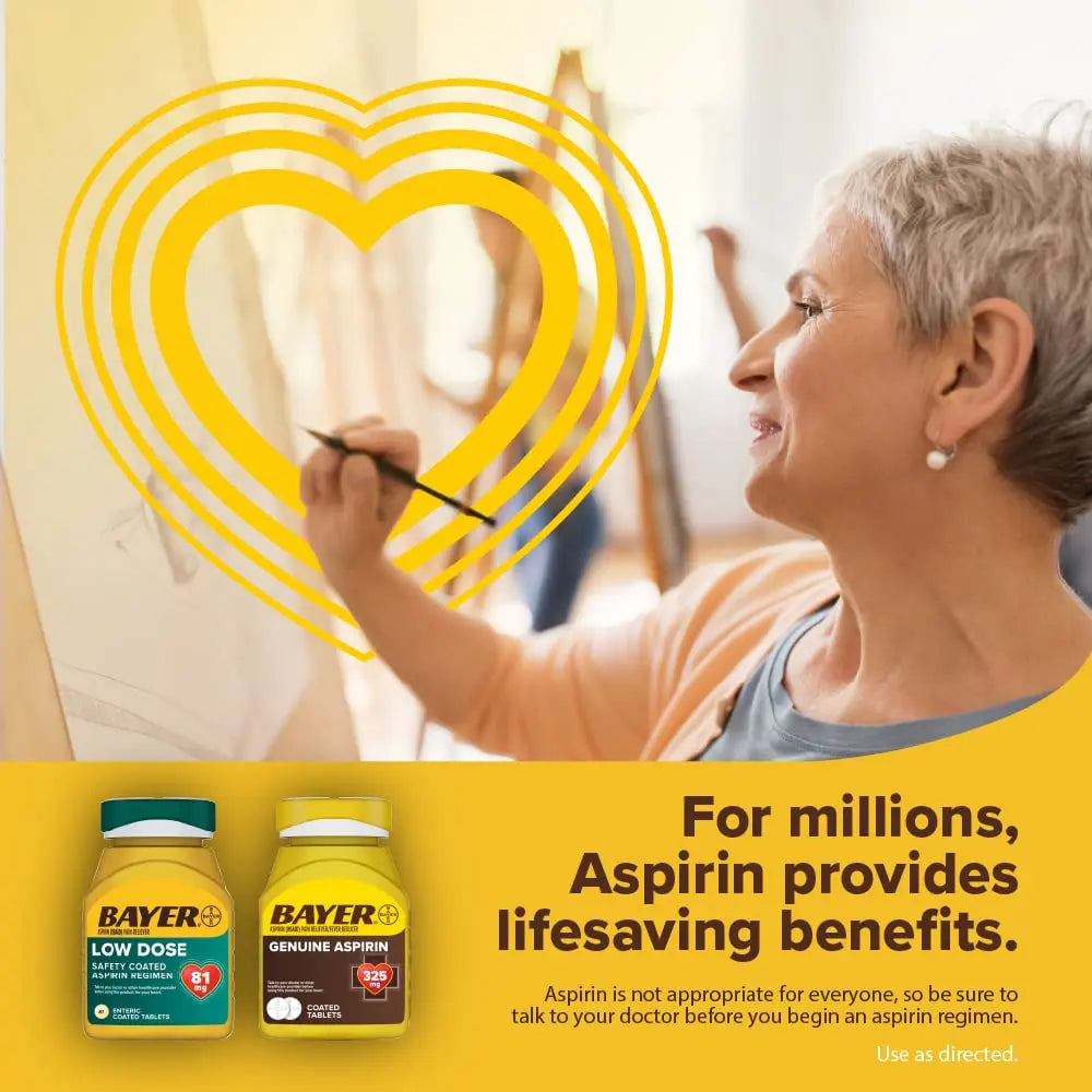 Bayer Aspirin Low Dose 81 mg, Enteric Coated Tablets, Doctor Recommended, Secondary Prevention of Cardiovascular Disease, 300 Safety Coated Tablets (Packaging may vary) Bayer buy supplements canada