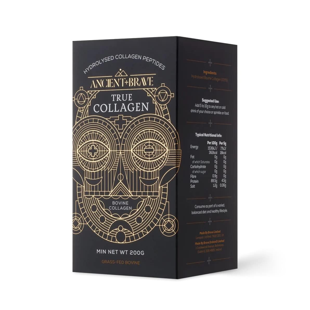 Ancient + Brave True Collagen 200g - Grass-Fed Bovine Collagen Powder - 100% Hydrolysed Collagen Peptides Ancient + Brave buy supplements canada