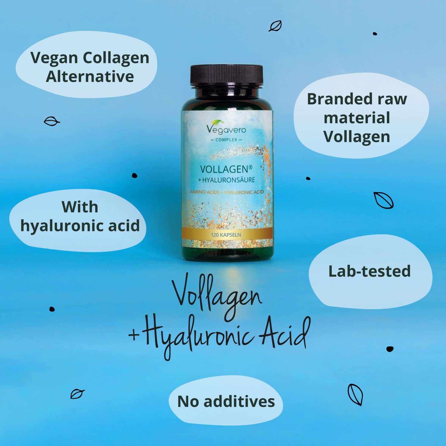 Vegavero Vegan Collagen Complex + Hyaluronic Acid | NO Additives | Vegan Collagen Powder Vollagen® Vegavero buy supplements canada