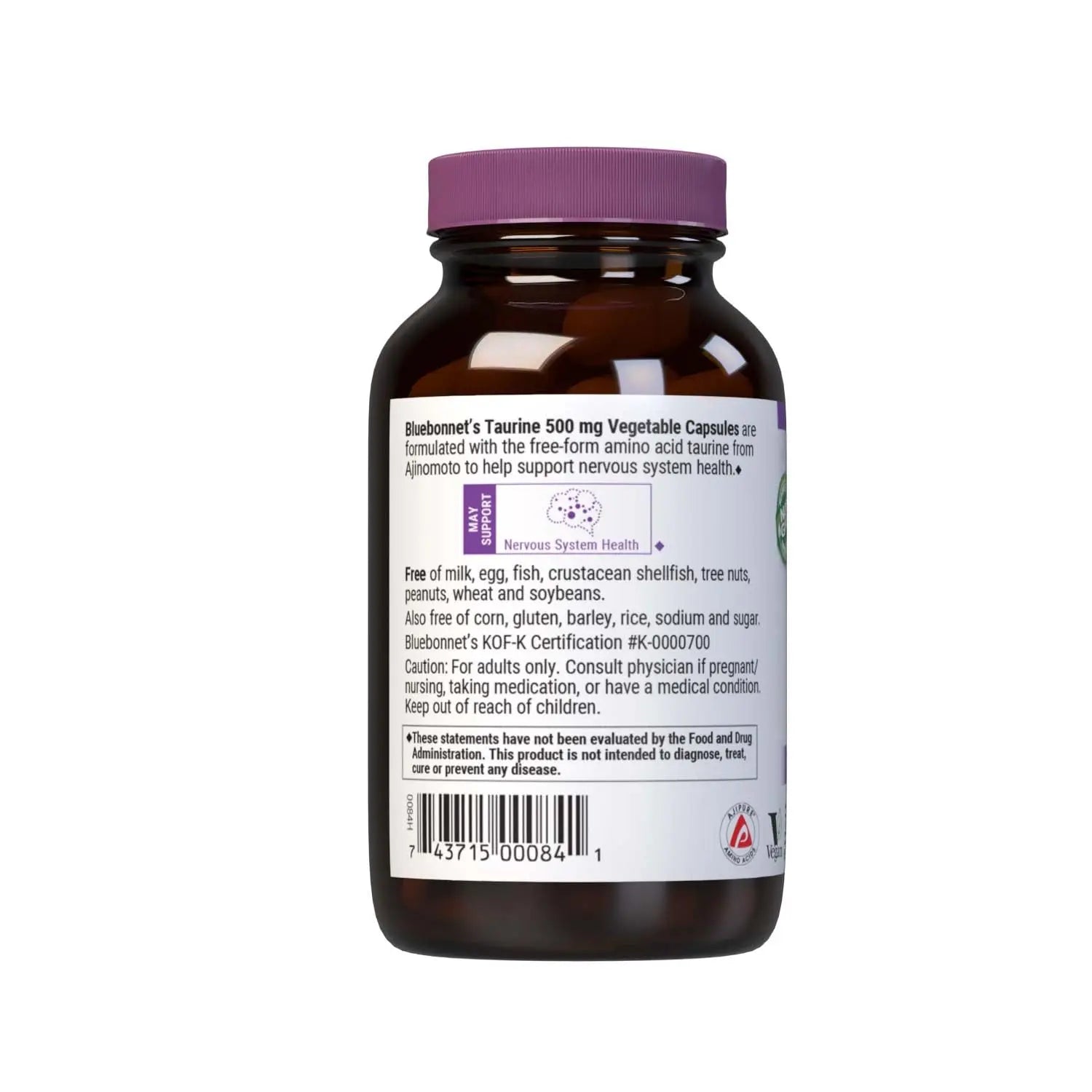 Bluebonnet Taurine 500 mg Vitamin Capsules, 50 Count BlueBonnet buy supplements canada