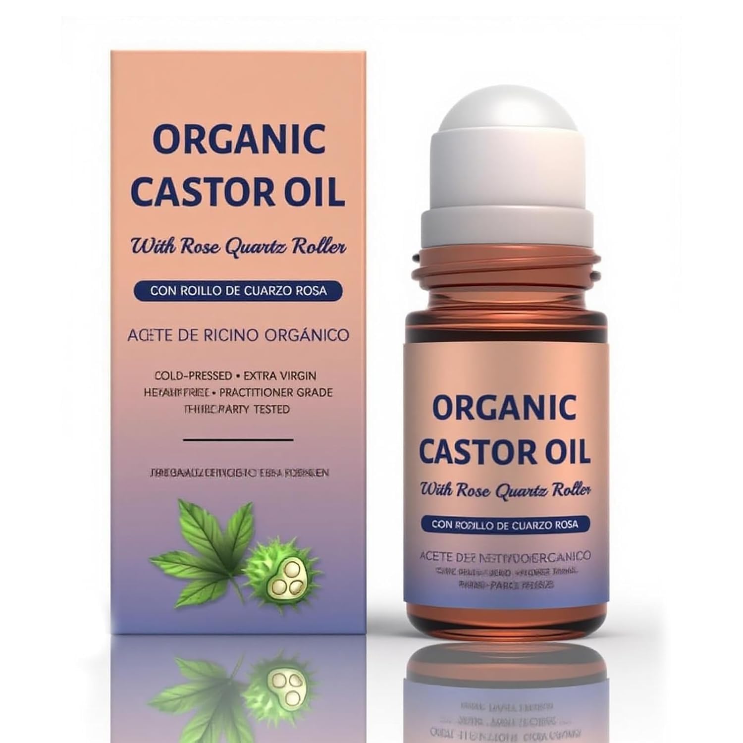 Organic Castor Oil with Rose Quartz Roller, Cold-Pressed Pure Organic Castor Oil Roller Ball for Hair Growth, Eyelashes, Eyebrows & Skin, 1.7 fl oz(1) Olavita Serum buy supplements canada