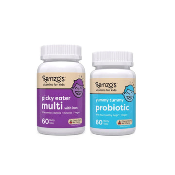 Renzo's Vitamins Happy Tummies Bundle, Probiotics for Kids and Picky Eater Kids Multivitamin Renzo's buy supplements canada