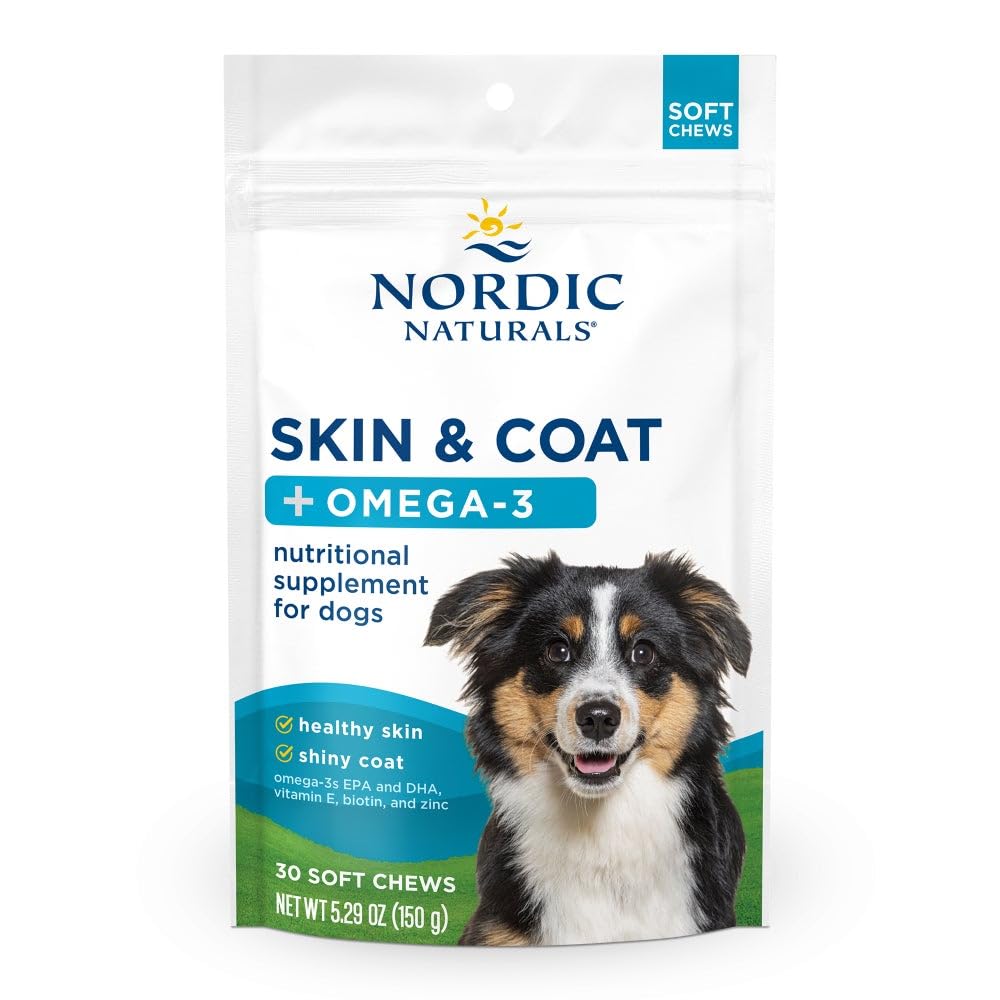 Nordic Naturals Pet Skin & Coat Soft Chews with Omega-3-30 Pork Bone Broth Flavored Soft Chews - Nutritional Support for Healthy Skin & a Soft and Shiny Coat - Non-GMO and IFOS Certified Nordic Naturals buy supplements canada