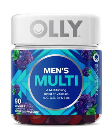 OLLY Laser Focus Gummy, Ginseng, Alpha GPC, B Vitamins, 36 Count & Men's Multivitamin Gummy, Vitamins A C D E B, Zinc, 90 Count OLLY buy supplements canada