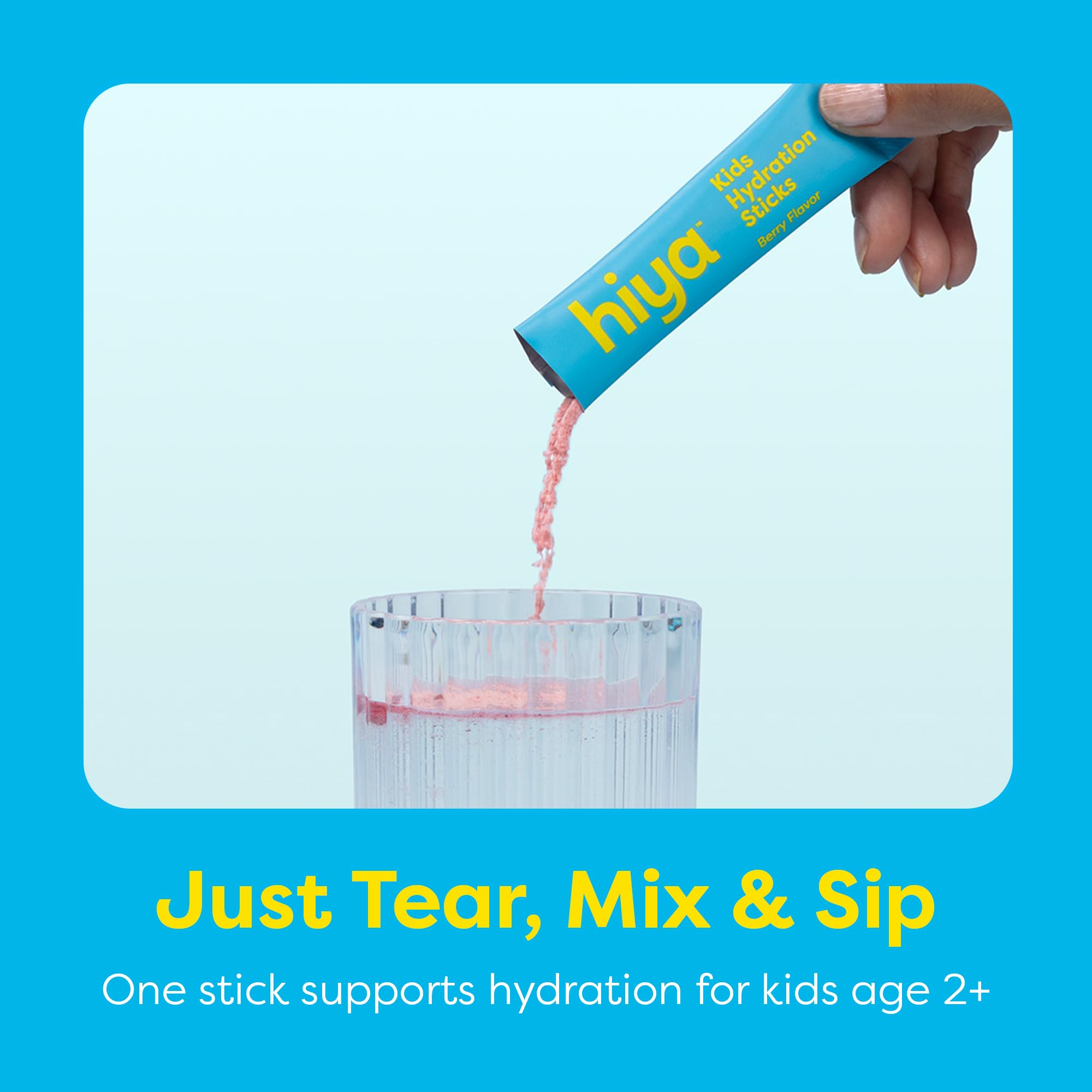 Hiya Kids Hydration with Electrolytes - Zero Added Sugar Berry Flavored Kids Hydration Packets - 15 Sticks - Travel-Friendly Drink Mix for Children Ages 2+ HIYA buy supplements canada