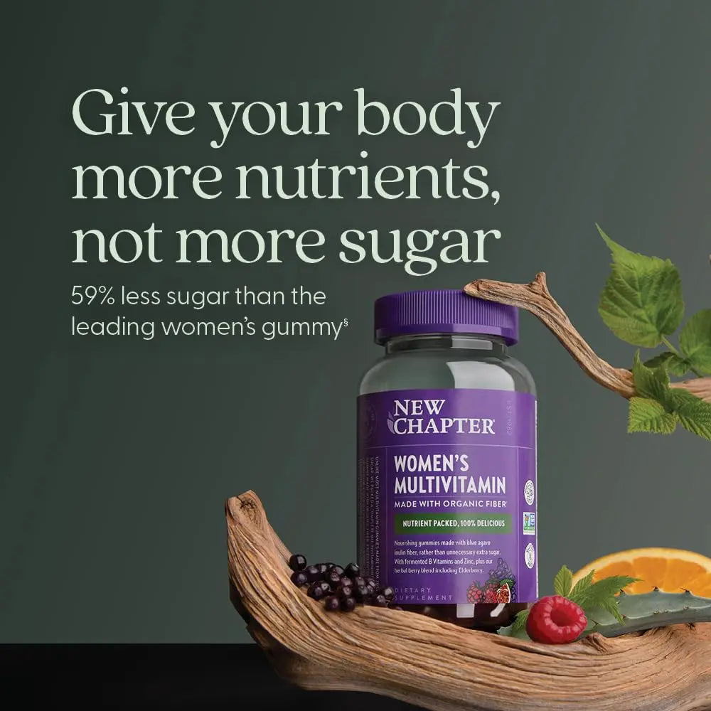 New Chapter Women’s Multivitamin Gummies - 59% Less Sugar, Women’s Gummy Vitamins with Vitamin C, D3 & Zinc New Chapter buy supplements canada