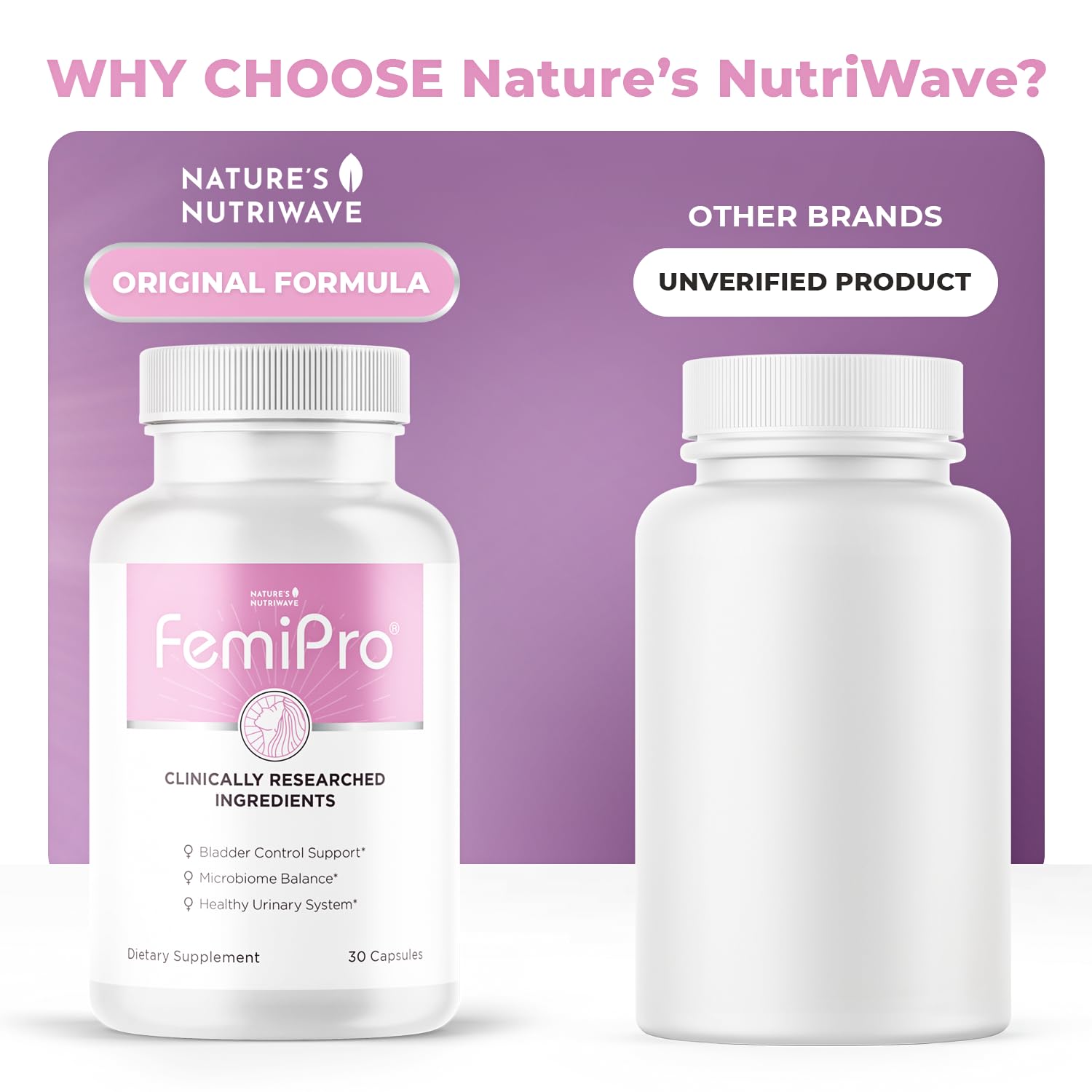 Femipro Bladder Control Supplements for Women & Men, Natural Herb & Probiotic Blend, Supports Urinary Tract Health & Microbiome Balance | Made in USA Non-GMO, 30 Capsules, 1 Month Supply Nature’s NutriWave buy supplements canada