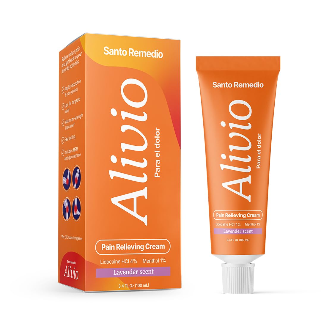 Santo Remedio Pain Relief Cream with Lidocaine & Menthol, Fast-Absorbing Non-Greasy Topical for Joint & Muscle Pain, Joint Support with MSM & Glucosamine, by Dr. Juan Rivera Santo Remedio buy supplements canada