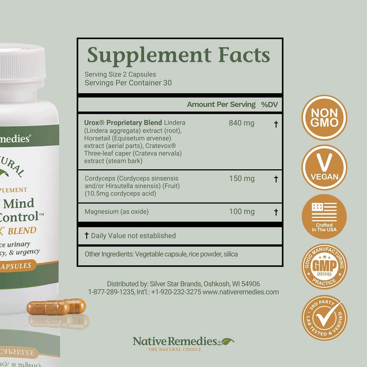 Native Remedies Bladder Control Supplements - Peace of Mind with Urox - Bladder Support for Women & Men, for Overactive Bladders Health - Reduce Nighttime Urination - Non-GMO Vegan Capsules (60 Count) Native Remedies buy supplements canada