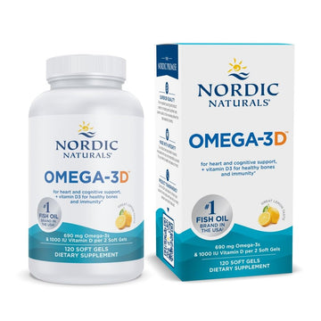 Nordic Naturals Omega-3D, Lemon Flavor - 120 Soft Gels - 690 mg Omega-3 + 1000 IU Vitamin D3 - Fish Oil - EPA & DHA - Immune Support, Brain & Heart Health, Healthy Bones - Non-GMO - 60 Servings Nordic Naturals buy supplements canada