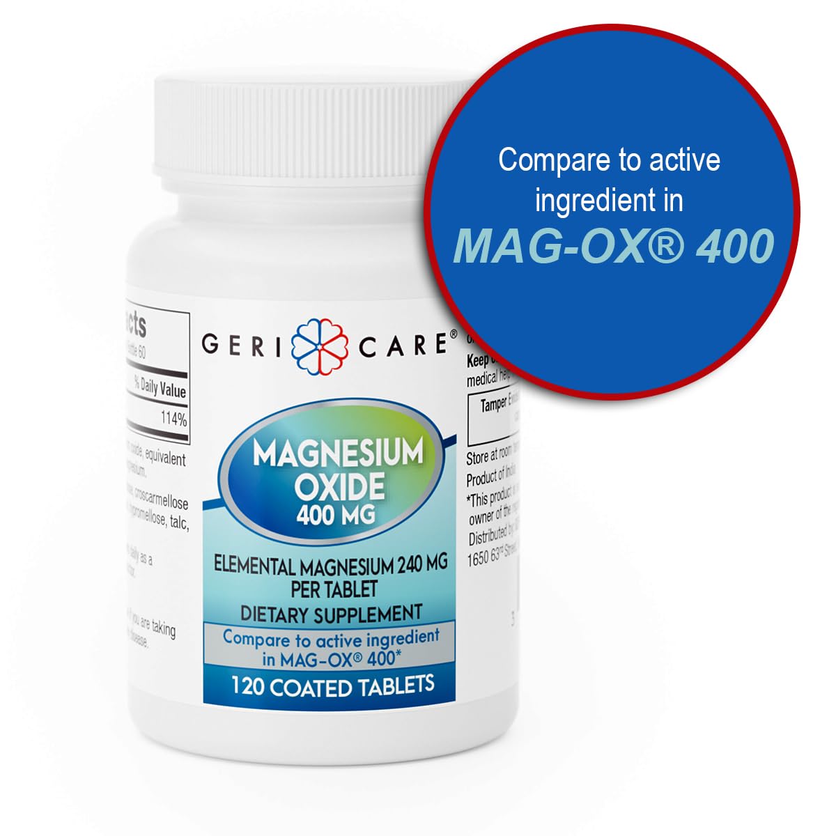 GeriCare Magnesium Oxide Supplement 240 mg of Elemental Magnesium, 120 Tablets, Essential Mineral Support, Promotes Vascular Health, Bone Strength, and Muscle Function (Pack of 1) GeriCare buy supplements canada