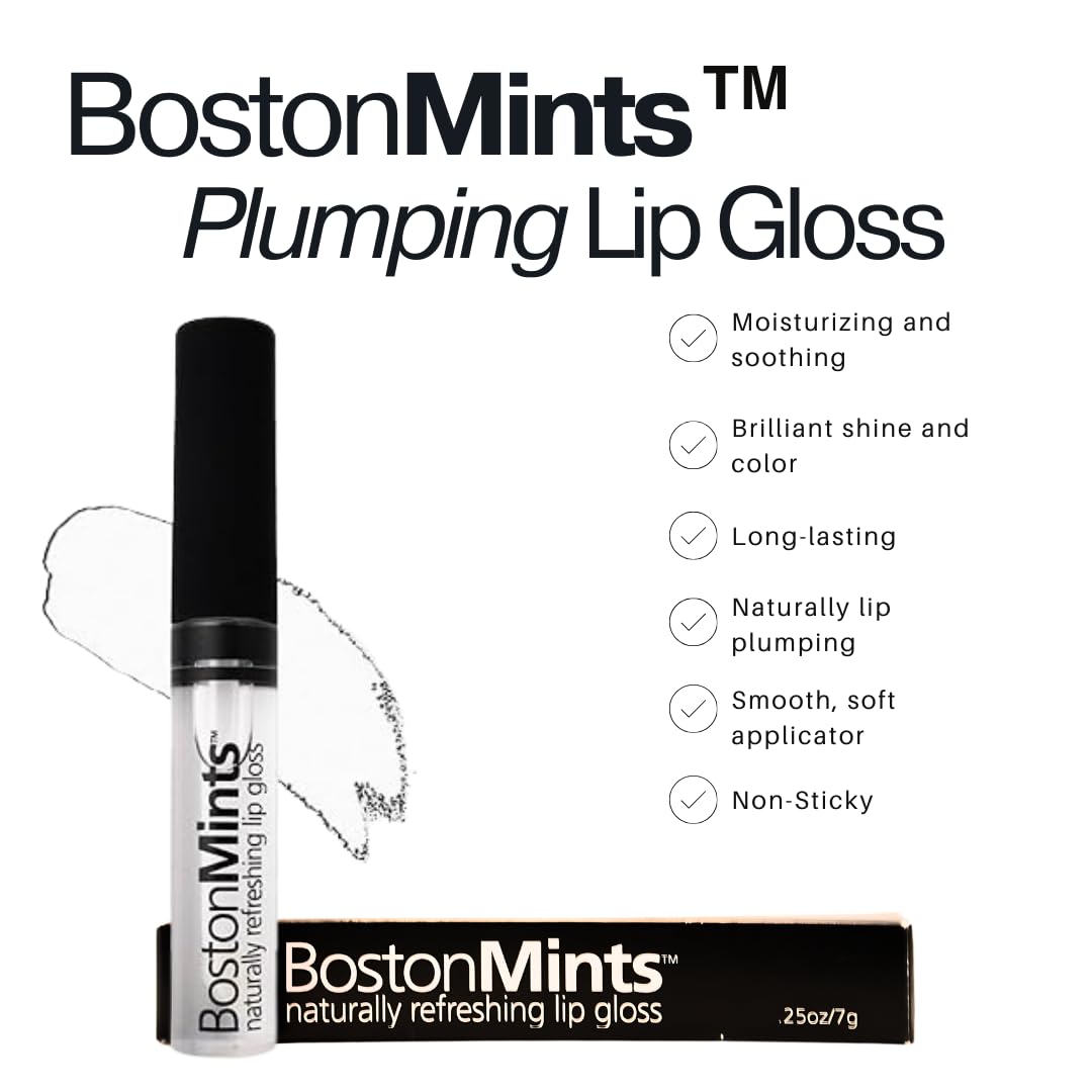 Healthy, Naturally Lip Plumping Clear LipGloss, Southie Pout (.25oz) - Vegan, Plant-Based ingredients. Cooling Mint Enhances Fullness, while Avocado Oil and Jojoba provides lasting Hydration. Boston Mints buy supplements canada