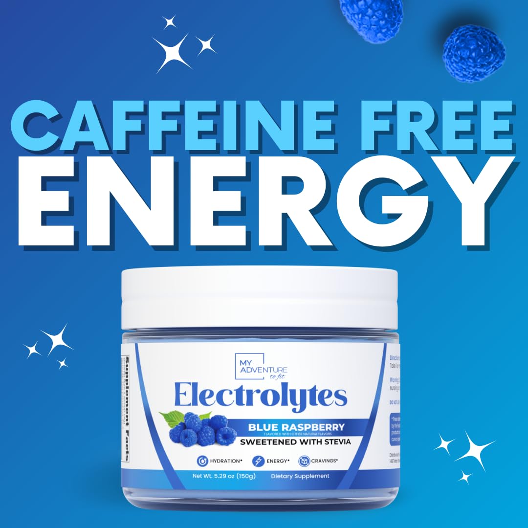 Zero Sugar - Blue Raspberry Electrolytes Powder - Refreshing Hydration - Caffeine Free Energy - All Natural Ingredients - Vegan, Keto and Paleo - Sugar Free Electrolyte Powder Drink Mix - 37 Servings My Adventure to Fit buy supplements canada