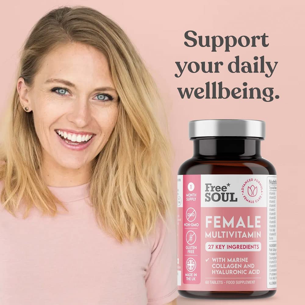 Women's Multivitamins and Minerals with Collagen & Hyaluronic Acid - 27 Essential Free Soul buy supplements canada