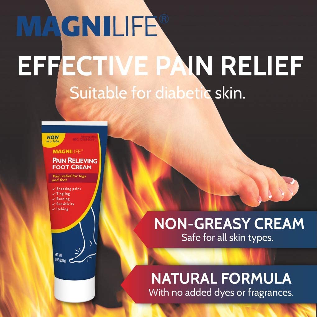 MagniLife Pain Relieving Foot Cream, 4 oz Tube, Soothing Relief for Soreness, Pain, Burning, Tingling, Itching or Sensitivity in Feet & Legs, Moisturizing & Hydrating Foot Cream, No Petroleum MagniLife buy supplements canada