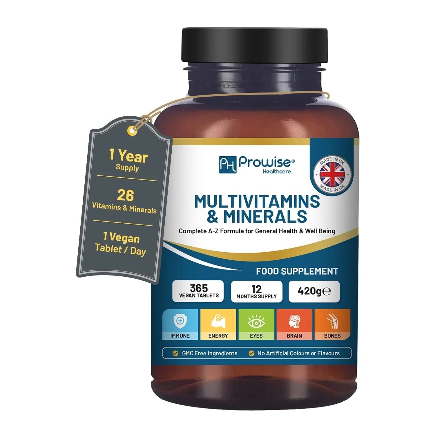 A-Z Multivitamins & Minerals I 365 Vegan Tablets (1 Year Supply) I 26 Essential Active Vitamins, Minerals & Micronutrients PH PROWISE Healthcare buy supplements canada