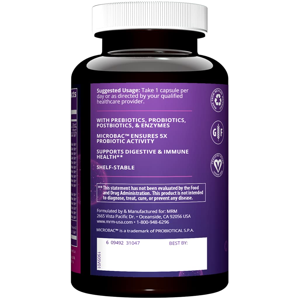 MRM Nutrition Extra Strength Probiotics - Supports Intestinal, GI, & Immune Health for Women & Men, Prebiotic, Probiotic, & Postbiotic Supplement, 25 Billion Cells & 16 Strains, Vegan - 30 Servings MRM buy supplements canada